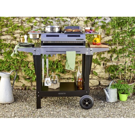 Barbecue induction plancha grill chariot extérieur