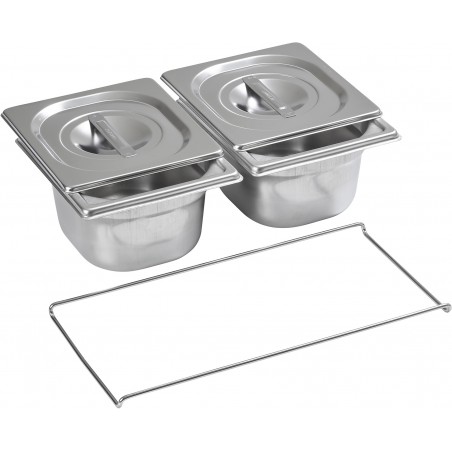 Set of 2 stainless steel gastronorm containers GN 1/6 Matfer