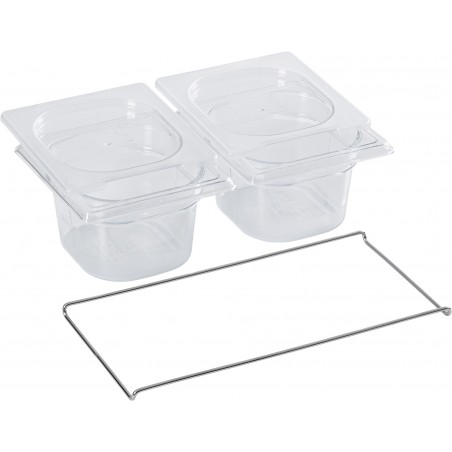 Set of 2 crystal gastronorm containers GN 1/6 Matfer